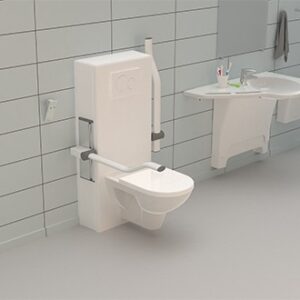 High-Low toilet - Height-adjustable back wall